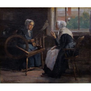 FRANKLIN P. BROWNELL, RCA  1857-1946  - Spinning Wheel